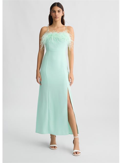 Vestito elegante verde acqua con piume Liu Jo | CA5317T3970.X0687